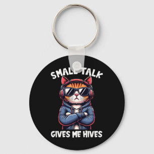 Anti Social Anxiety Mindfulness No Small Talk Intr Keychain