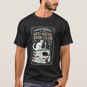Anti-Social Book-Club Cat Graphic T-Shirt
