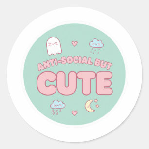 Anti-Social But Cute Pastel Aesthetic Sticker 