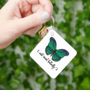 Anti Social Green Butterfly Keychain