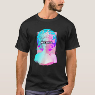 Anti Social Retro Vaporwave Medusa Statue Greek My T-Shirt