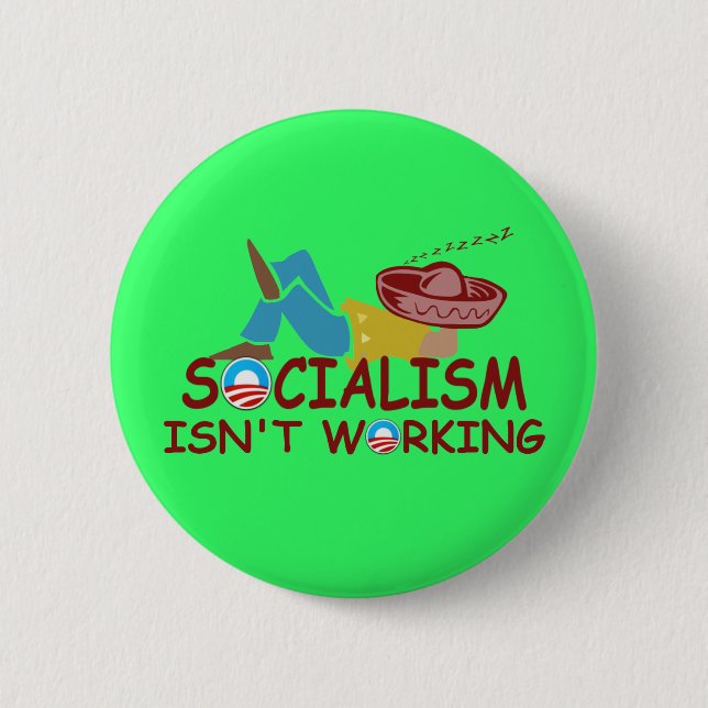 Anti socialism 2 inch round button (Front)