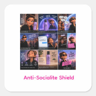 Anti-Socialite Shield Introvert Funny Sticker
