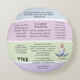 ANTI-STRESS RELAX CALM Meditation PEACE Round Pillow