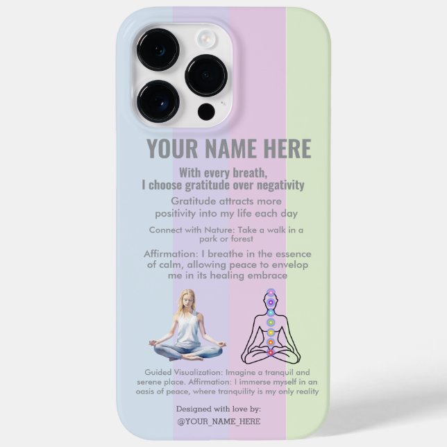 ANTI-Stress YOGA CHAKRA PEACE  GRATITUDE Case-Mate iPhone Case (Back)