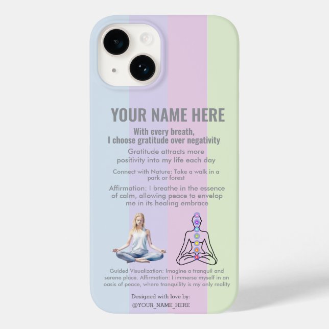ANTI-Stress YOGA CHAKRA PEACE  GRATITUDE Case-Mate iPhone Case (Back)