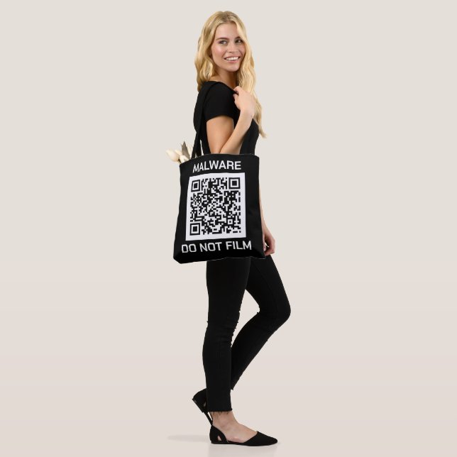 Anti-Surveillance Shield - Malware Warning Tote Bag (On Model)