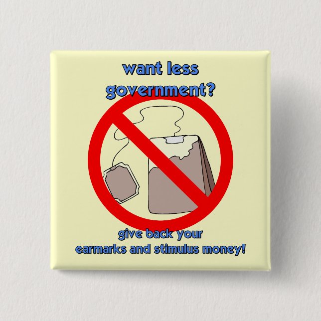 Anti tea party 2 inch square button (Front)