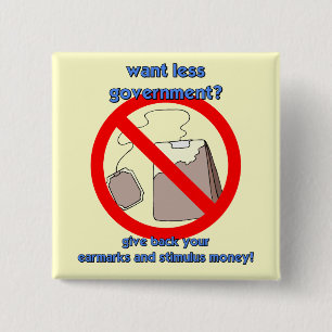 Anti tea party 2 inch square button