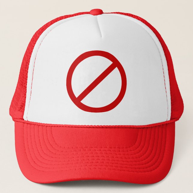 Anti- Template Circle with Slash Template Trucker Hat (Front)