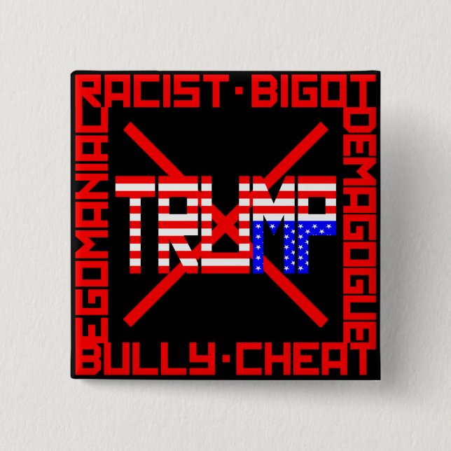 Anti Trump 2 Inch Square Button (Front)