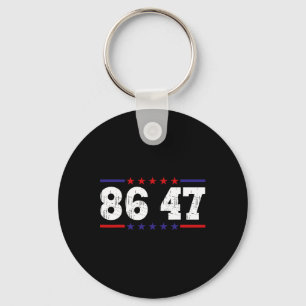 Anti Trump 86 47 Political Humor Retro Vintage Keychain