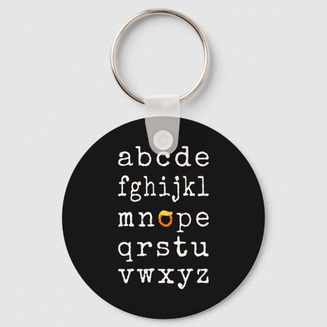 Anti-Trump Alphabet - Nope V Keychain (Front)