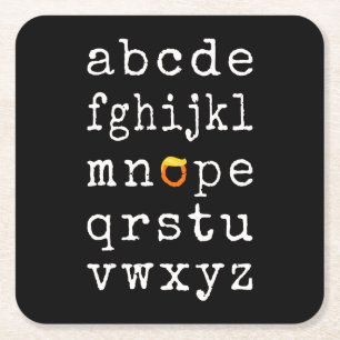 Anti-Trump Alphabet - Nope V Square Paper Coaster