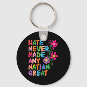 Anti Trump Artistic Floral Democrat President Libe Keychain
