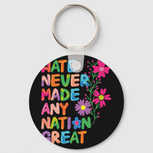 Anti Trump Artistic Floral Democrat President Libe Keychain