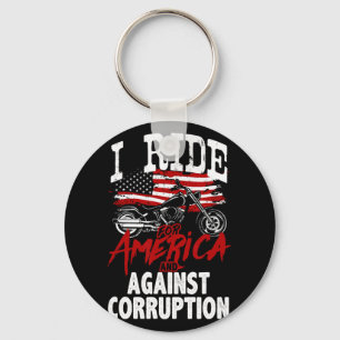 Anti Trump Biker Resist Against Corruption Protest Keychain