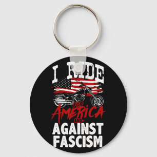 Anti Trump Biker Resist Against Fascism Protest Keychain