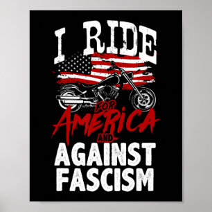 Anti Trump Biker Resist Against Fascism Protest  Poster
