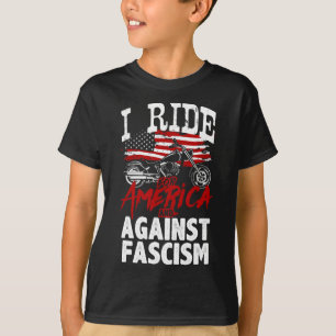 Anti Trump Biker Resist Against Fascism Protest T-Shirt
