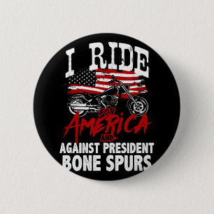 Anti Trump Biker Resist Against President Bone Spu 2 Inch Round Button