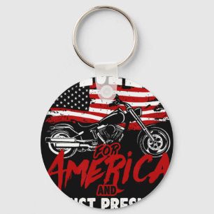 Anti Trump Biker Resist Against President Bone Spu Keychain