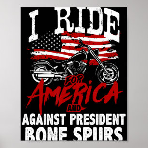 Anti Trump Biker Resist Against President Bone Spu Poster