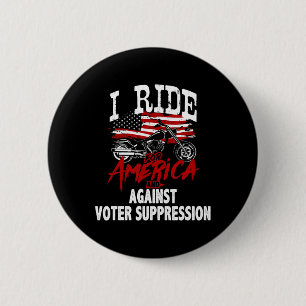 Anti Trump Biker Resist Against Voter Suppression 2 Inch Round Button