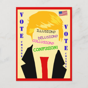 Anti Trump Chaos Postcard Vote for Change