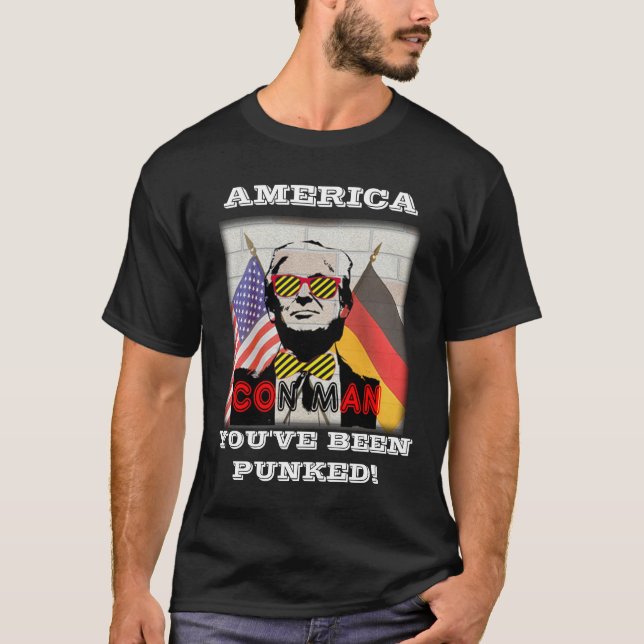 Anti-Trump Con Man Russia Puppet T-shirt (Front)