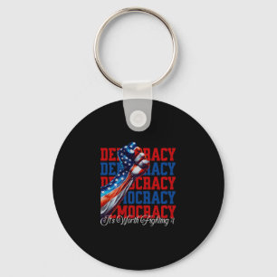 Anti-trump Democracy It's Worth Fighting 4 Comfort Keychain
