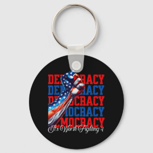 Anti-trump Democracy Its Worth Fighting 4  Keychain