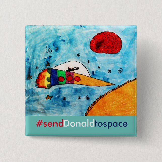 Anti-Trump Election Humour 2 Inch Square Button (Front)