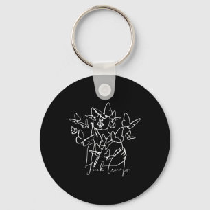 Anti Trump Floral Butterflies Democrat President Keychain