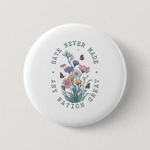Anti Trump Floral Butterflies Democrat President L 2 Inch Round Button