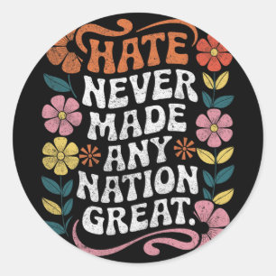 Anti Trump Floral Democrat President Liberal Classic Round Sticker