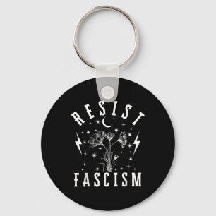 Anti Trump Floral Hate Lies And Fascism Resist Keychain
