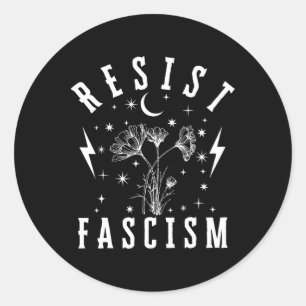 Anti Trump Floral Hate Lies And Fascism Resist Res Classic Round Sticker
