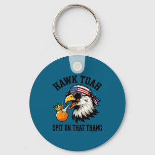 Anti trump funny eagle spit on orange king hawk keychain