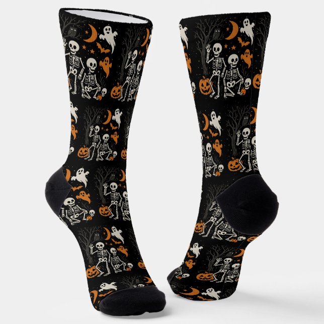 Anti Trump Halloween Skeleton FDT Trump Halloween Socks (Angled)