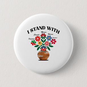 Anti Trump I Stand With Canada Mexico Greenland Uk 2 Inch Round Button