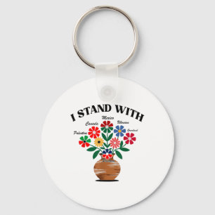 Anti Trump I Stand With Canada Mexico Greenland Uk Keychain