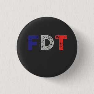 Anti Trump Maga FDT Resist Democracy Retro 1 Inch Round Button