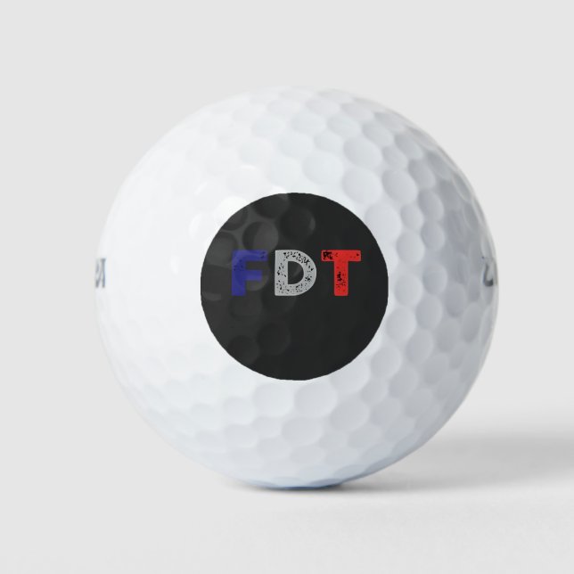 Anti Trump Maga FDT Resist Democracy Retro Golf Balls (Front)