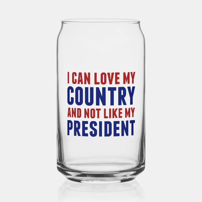 Anti Trump Patriotic Not My President Can Glass (Front)