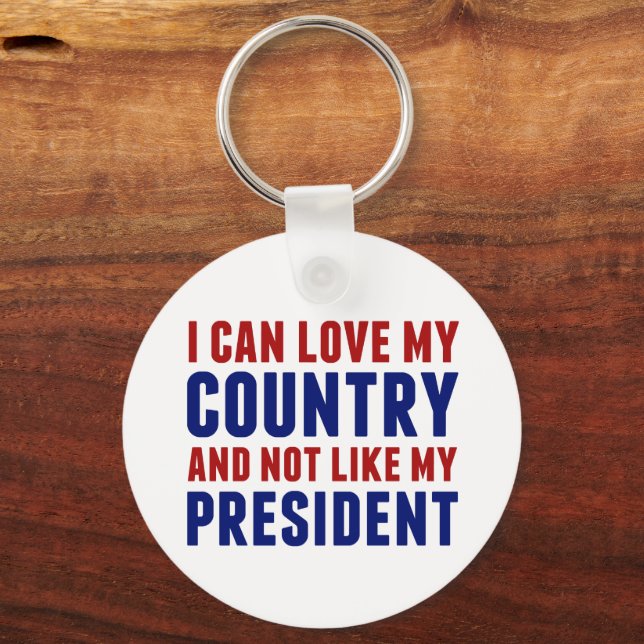 Anti Trump Patriotic Not My President Keychain (Front)