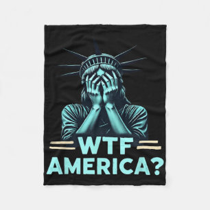 Anti-trump Political And Democracy Wtf America 2  Fleece Blanket