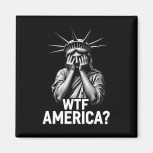 Anti-trump Political And Democracy Wtf America Magnet