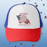 Anti-Trump Political Word Cloud  Trucker Hat<br><div class="desc">Stand up and stand out with this political hat opposing Trump and supporting the rule of law. Features subway style word art in a recognizable profile shape against the backdrop of the American flag. Text caption can be edited or deleted. Your choice of colour combinations.</div>