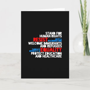 Anti Trump Protest Human Rights Resist Card